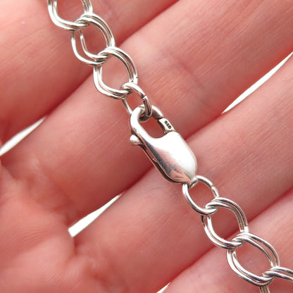 925 Sterling Silver Vintage Double Curb Link Bracelet 7.25"