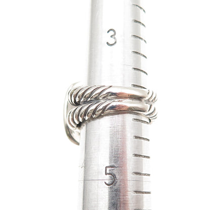 David Yurman 925 Sterling Silver Vintage Real Round-Cut Diamond Ring Size 4.25