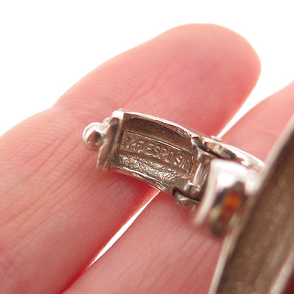 ESPO Joseph Esposito 925 Sterling Silver Vintage Real Amber Charm Pendant