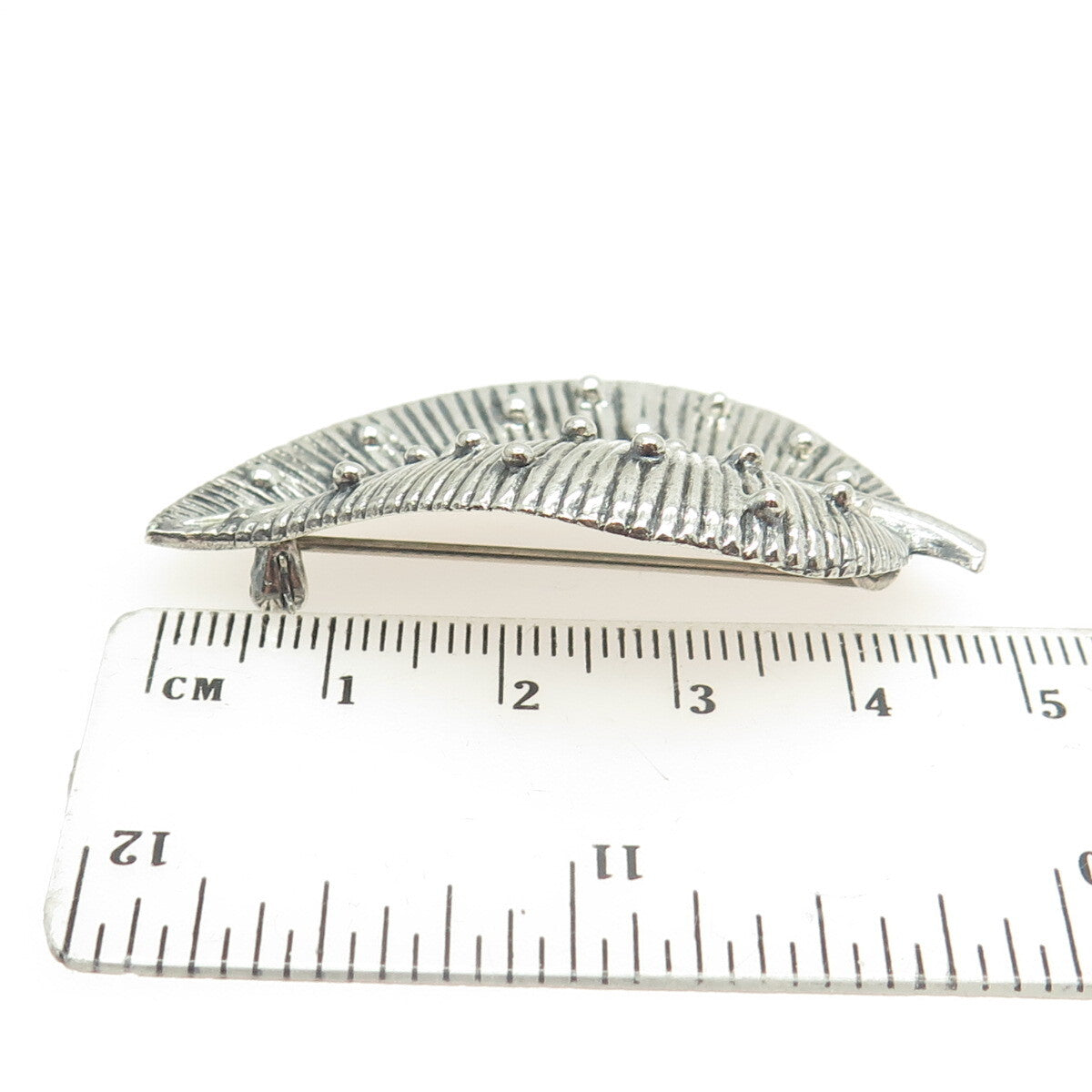 FLETCHER 925 Sterling Silver Vintage Leaf Pin Brooch