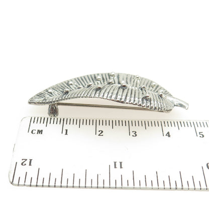 FLETCHER 925 Sterling Silver Vintage Leaf Pin Brooch