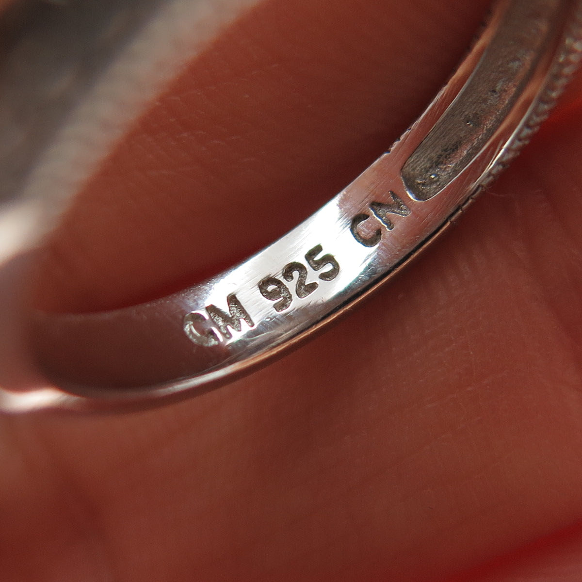 925 Sterling Silver Round-Cut C Z Engagement Ring Size 6.75