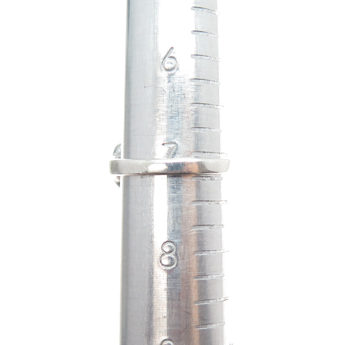 TGGC 925 Sterling Silver Real Amethyst & White Topaz Flower Ring Size 7.25