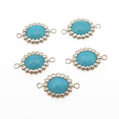 925 Sterling Real Sleeping Beauty Turquoise SET of 5 Bracelet / Necklace Parts