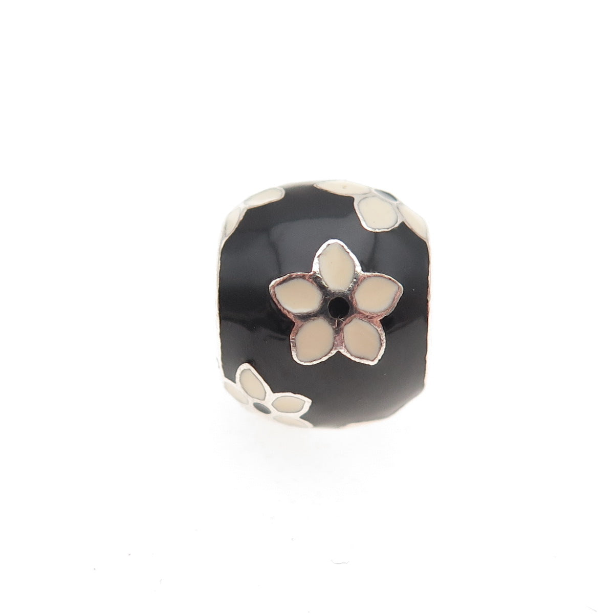 PANDORA 925 Sterling Silver Enamel Mystic Flower Slide Bead Charm