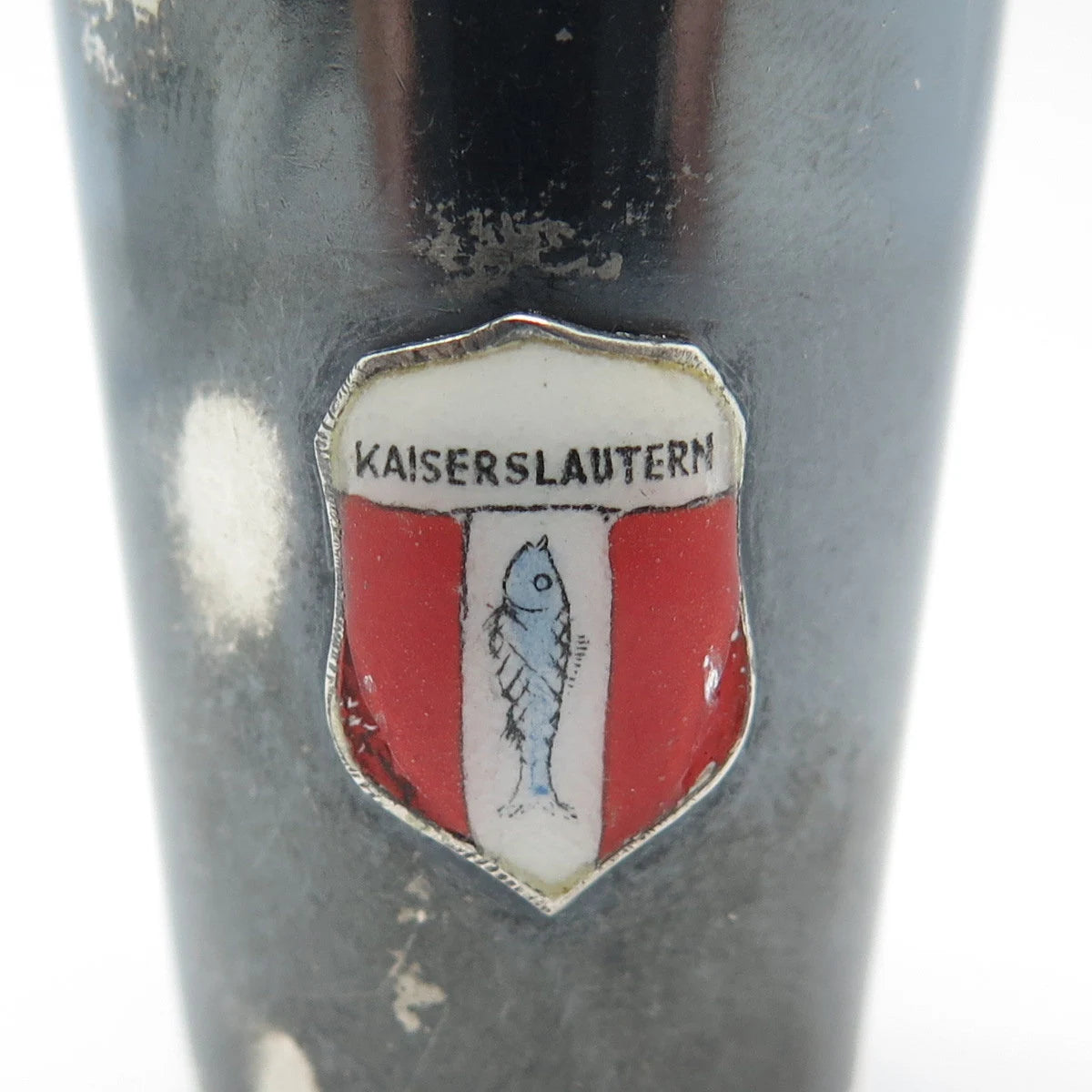925 Sterling Silver Antique Enamel WWII "Kaiserslautern" Shot Glass