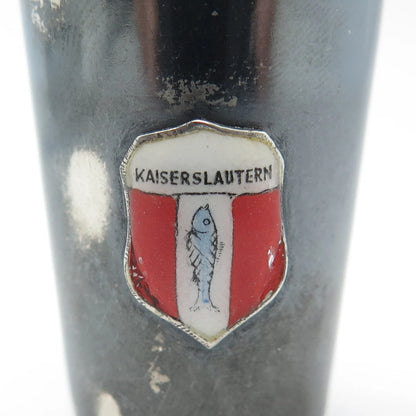 925 Sterling Silver Antique Enamel WWII "Kaiserslautern" Shot Glass