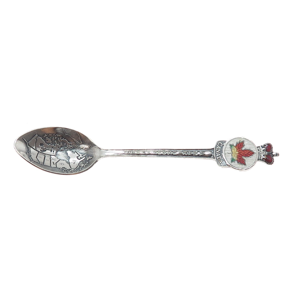 BREADNER CO. 925 Sterling Antique Enamel Canada From Sea To Sea Coffee Spoon