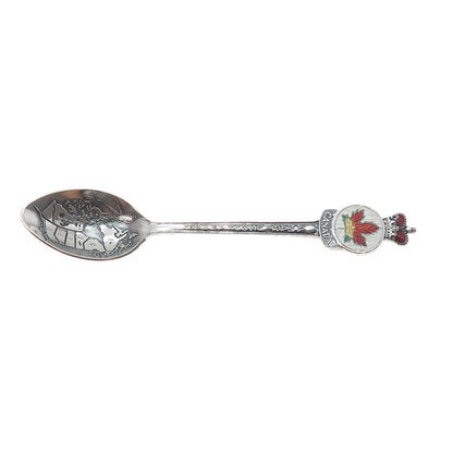 BREADNER CO. 925 Sterling Antique Enamel Canada From Sea To Sea Coffee Spoon