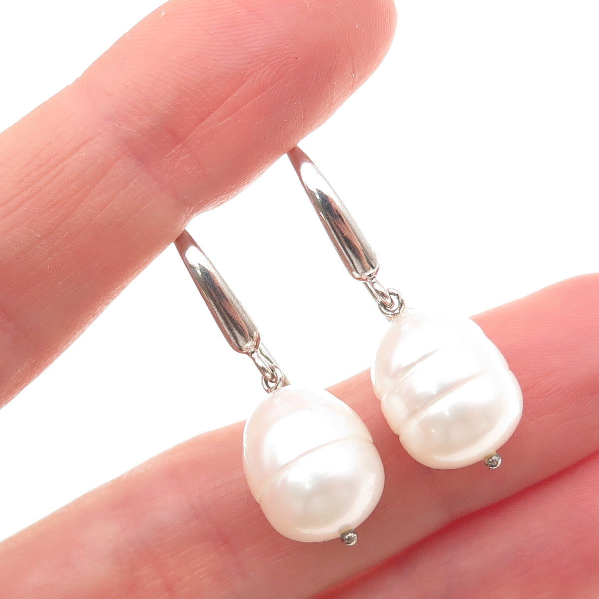 Honora 925 Sterling Silver Real Baroque Pearl Dangle Earrings