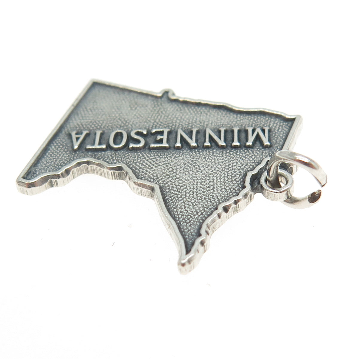 925 Sterling Silver Vintage "Minnesota" State Map Pendant