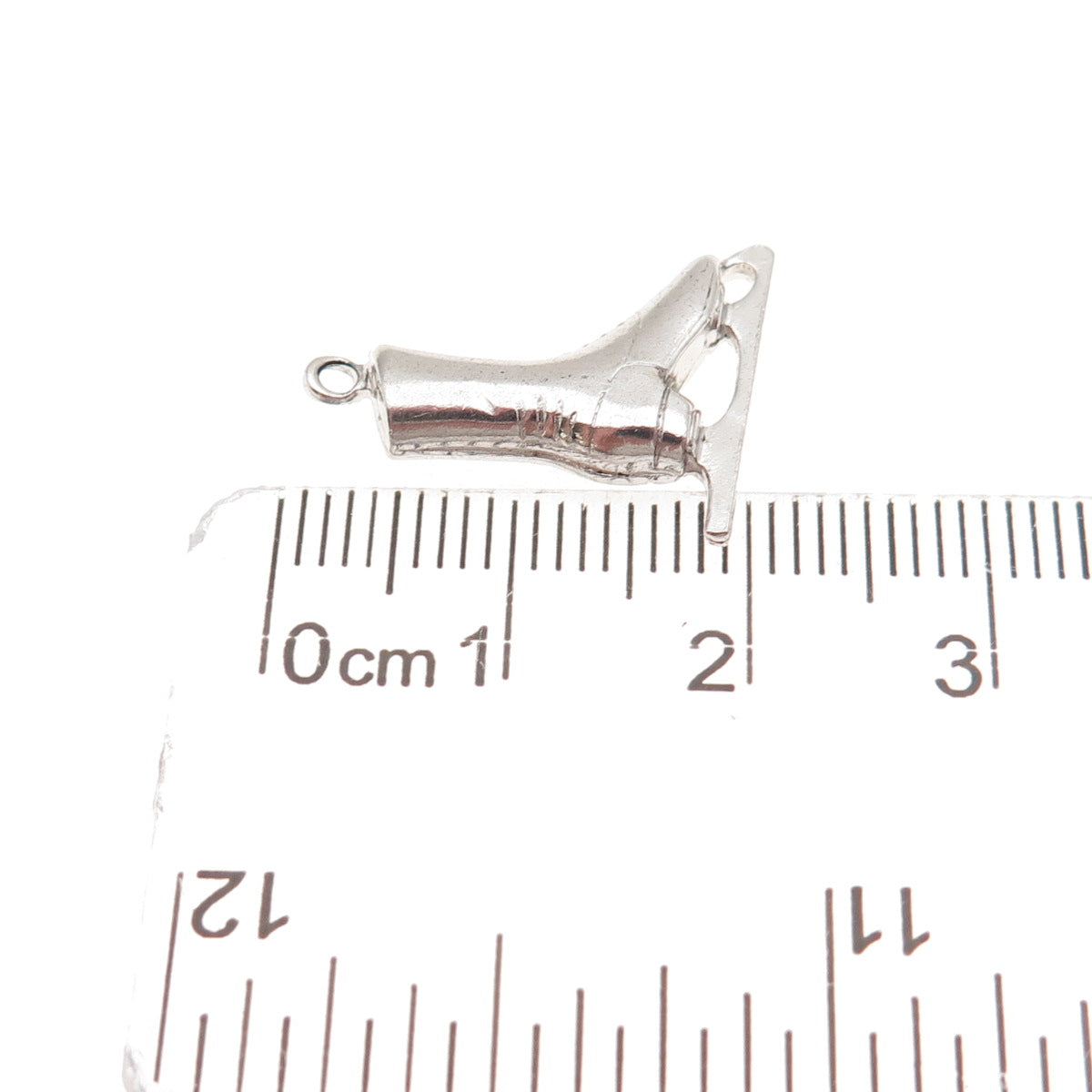 925 Sterling Silver Vintage Ice Skating Shoe Mini Charm Pendant