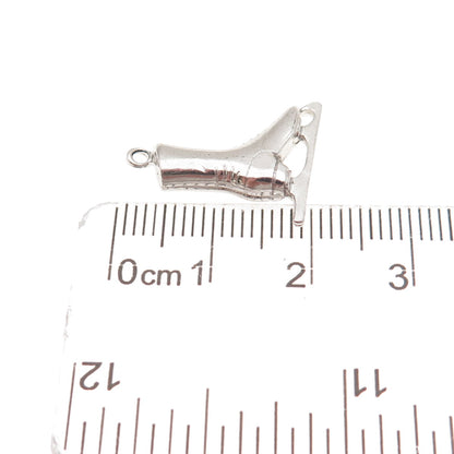 925 Sterling Silver Vintage Ice Skating Shoe Mini Charm Pendant