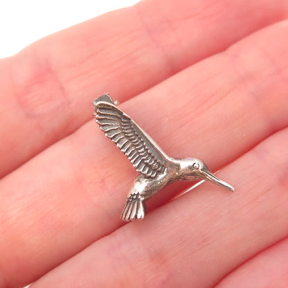 Sunwest Old Pawn 925 Sterling Silver Vintage Hummingbird Tribal Charm Pendant