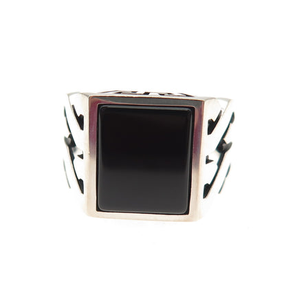 Chimoda 925 Sterling Silver Real Black Onyx Signet Ring Size 9.25