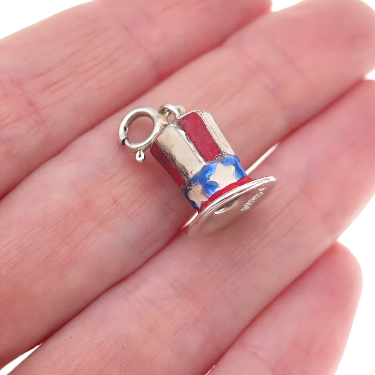 Ross Simons 925 Sterling Silver Vintage Enamel Sam’s Hat 3D Charm Pendant