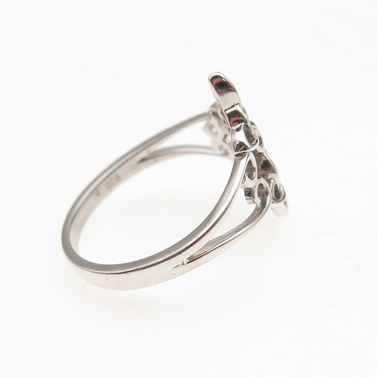 925 Sterling Silver Vintage Celtic Knot & Heart Ring Size 9.75