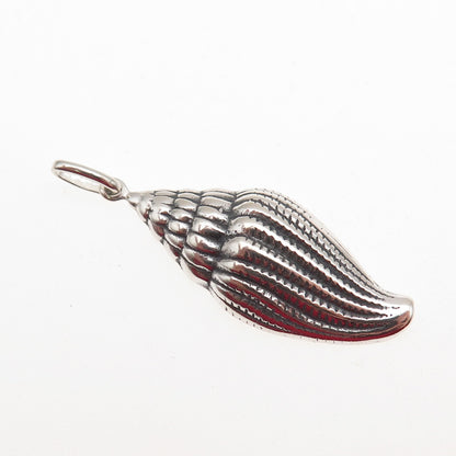 925 Sterling Silver Vintage Seashell Oxidized Charm Pendant