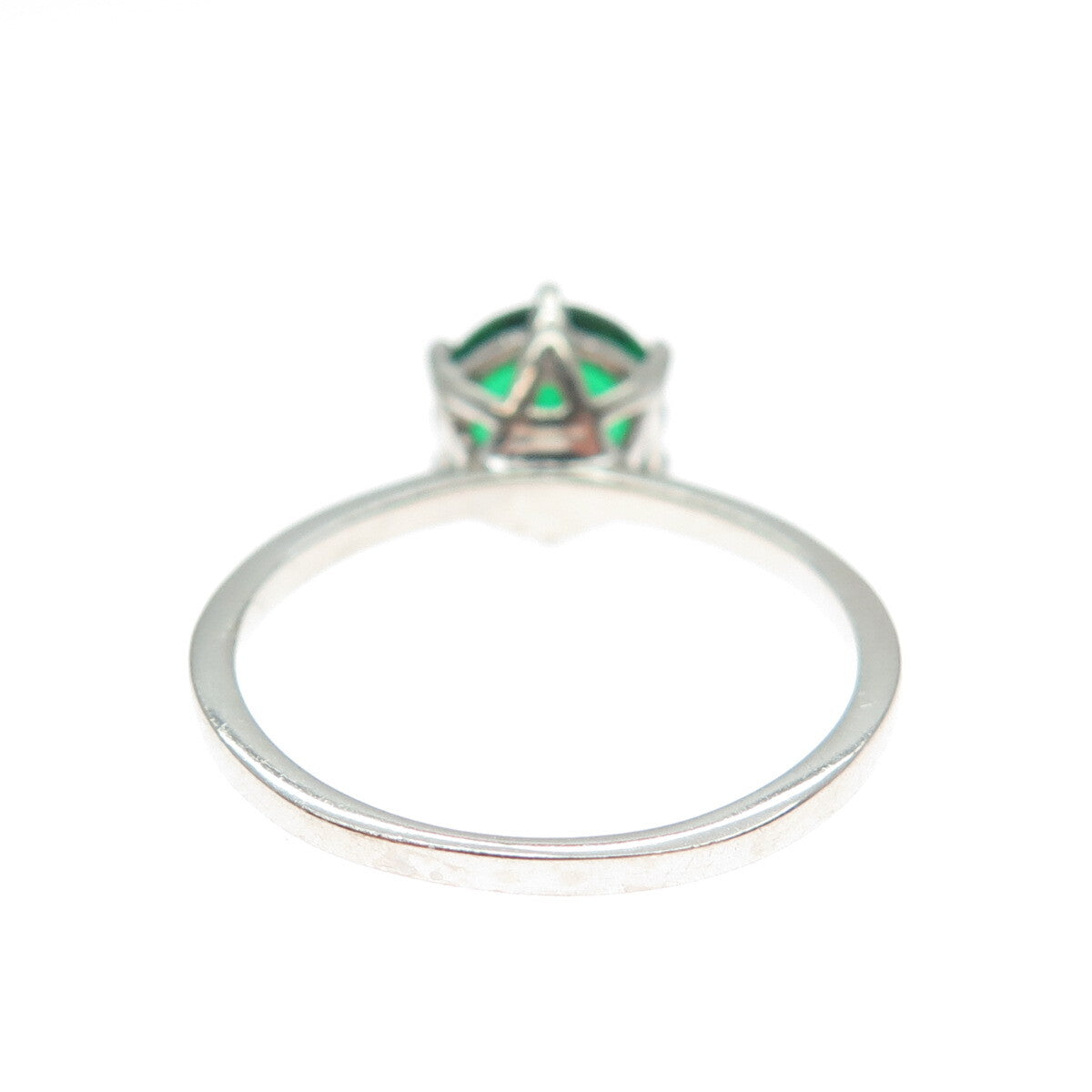 DAZZLERS 925 Sterling Silver Round-Cut Nano Chrome Diopside Ring Size 7