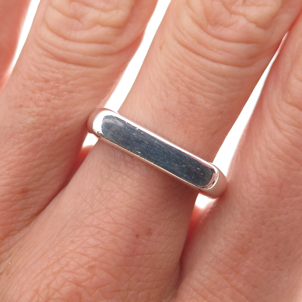 Silpada 925 Sterling Silver Vintage Bar Signet Ring Size 7.25
