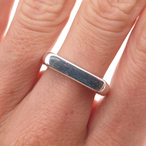 Silpada 925 Sterling Silver Vintage Bar Signet Ring Size 7.25