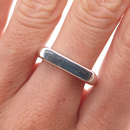 Silpada 925 Sterling Silver Vintage Bar Signet Ring Size 7.25