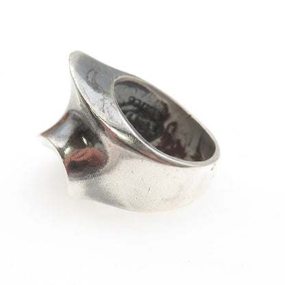 925 Sterling Silver Vintage AVM Mexico Modernist Oxidized Ring Size 6.5
