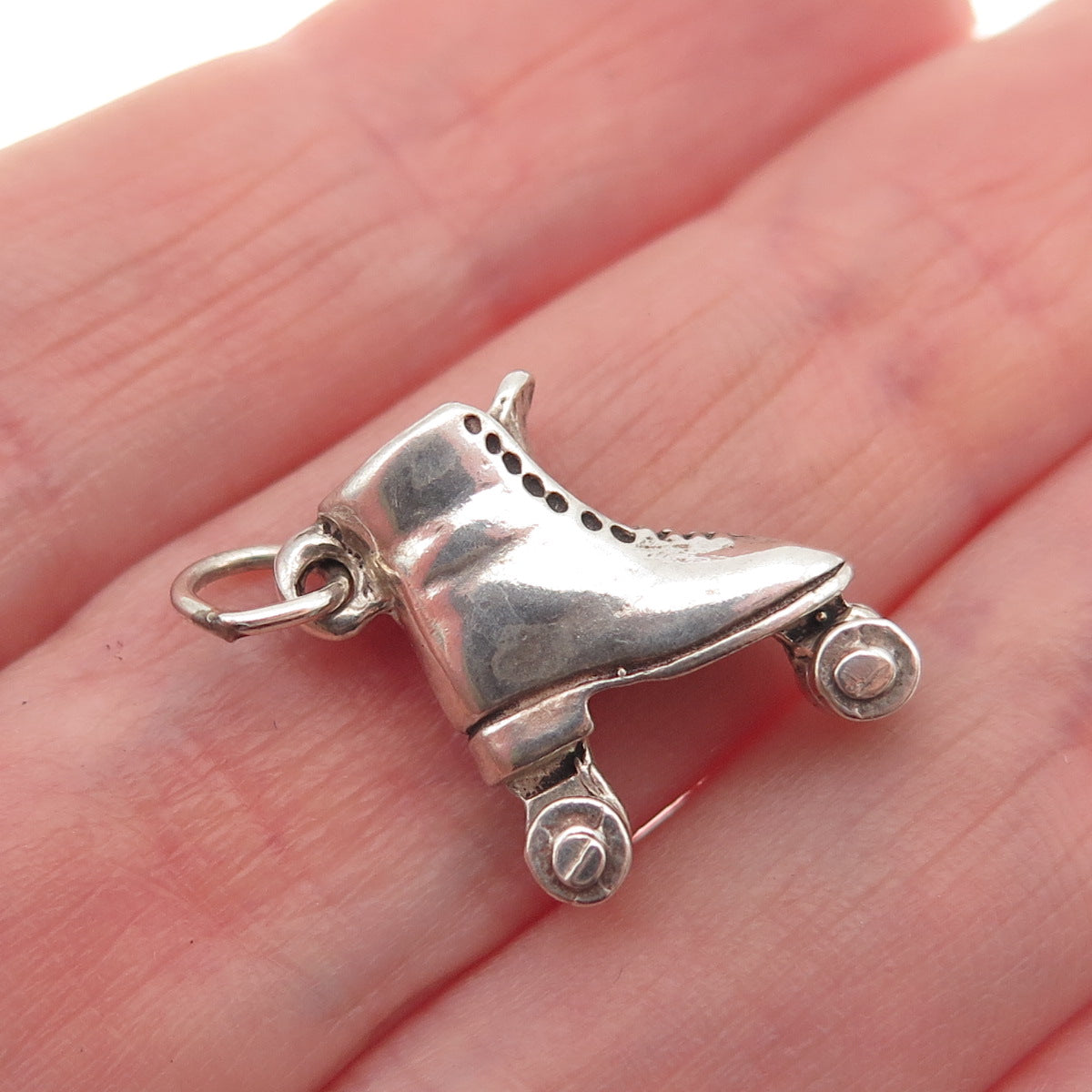 Sunwest 925 Sterling Silver Vintage Roller Skates 3D Mini Charm Pendant
