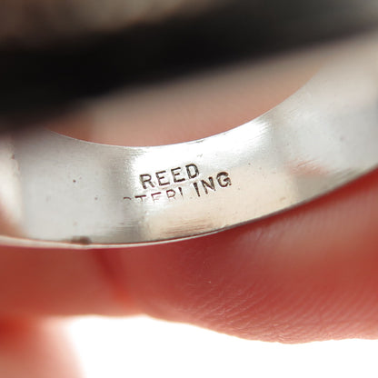 REED Sterling Silver Vintage 1996 Lab-Created Ruby Dreyfus School Ring Size 8.75