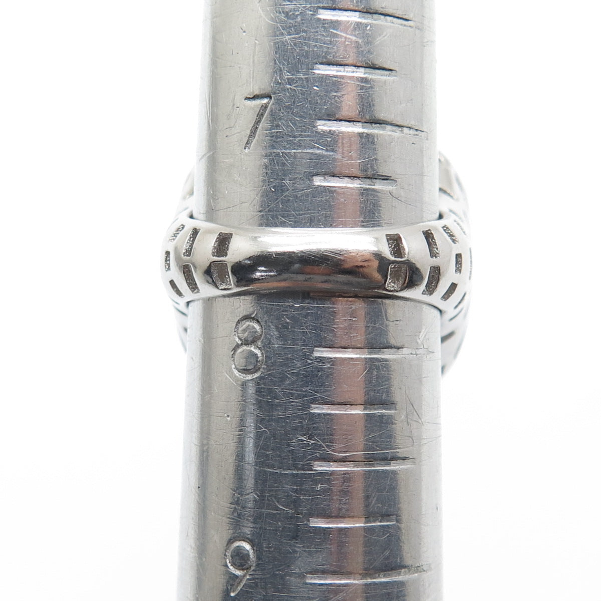 925 Sterling Silver Italy Modernist Ribbed Dome Ring Size 7.75
