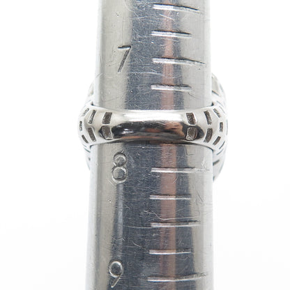 925 Sterling Silver Italy Modernist Ribbed Dome Ring Size 7.75