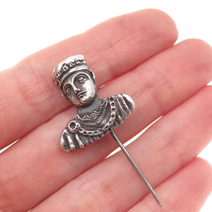 Grant 925 Sterling Silver Vintage Barbarossa Oxidized Lapel Pin