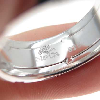 NEOS 925 Sterling Silver Textured Puzzle Band Ring Size 7.75