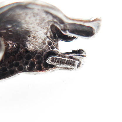 925 Sterling Silver Vintage Elephant Oxidized Minimalist Charm Pendant