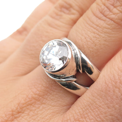 JAD Gioia Clavenzani & Ivano Ghinelli Sterling Silver Vintage C Z Ring Size 8