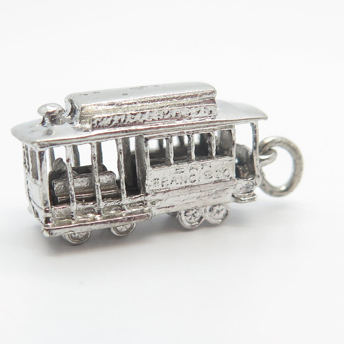 925 Sterling Silver Vintage San Francisco Bus Pendant
