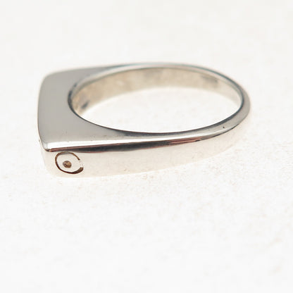 Lisa Jenks 925 Sterling Silver Vintage Modernist Bar Oxidized Ring Size 6.75