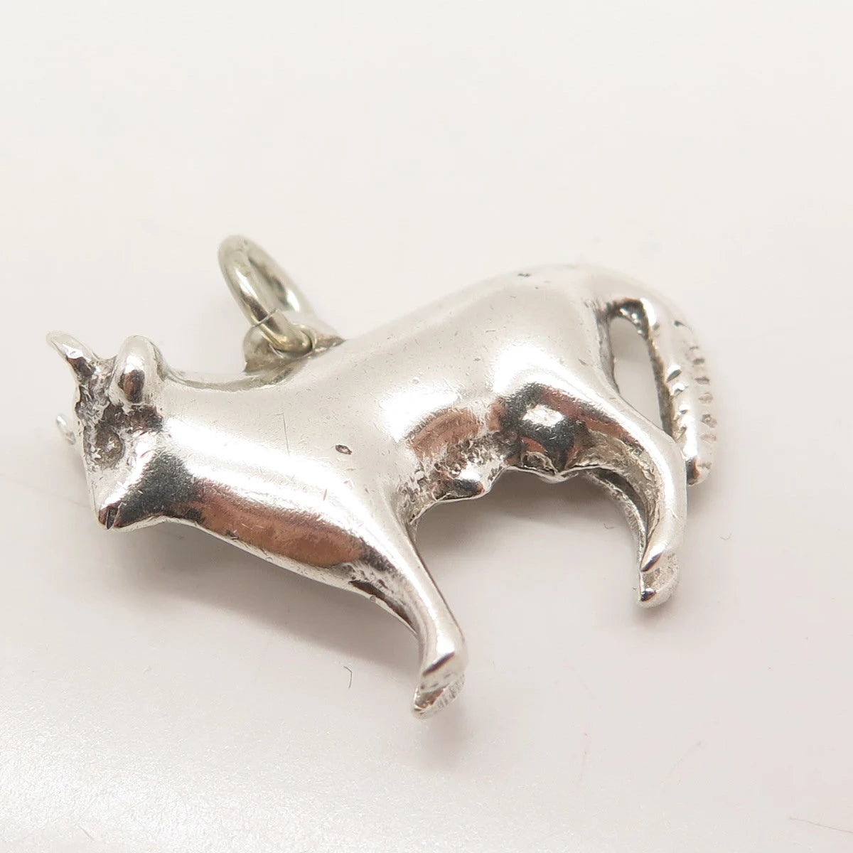 925 Sterling Silver Vintage Bull / Ox 3D Pendant