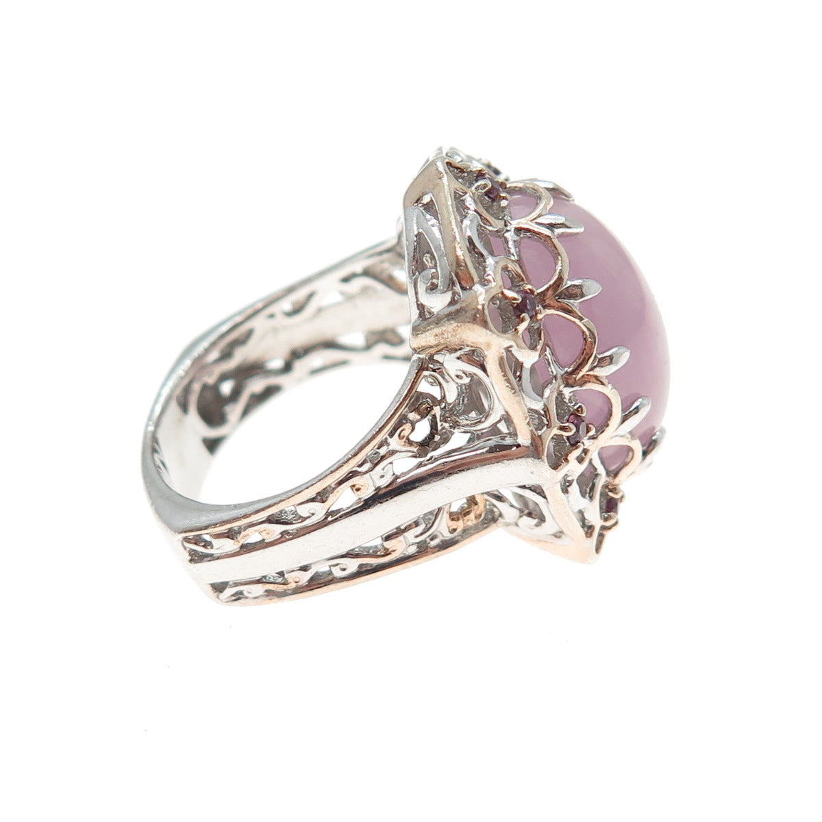 MICHAEL VALITUTTI Gems En Vogue Sterling 2-Tone Quartz & Amethyst Ring Size 6.25