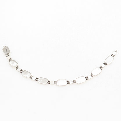 925 Sterling Antique Art Deco Enamel & Rhinestone Bracelet 7" (missing lock)