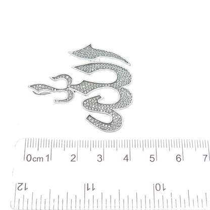 925 Sterling Silver C Z Muslims Allah Religious Sparkle Pendant