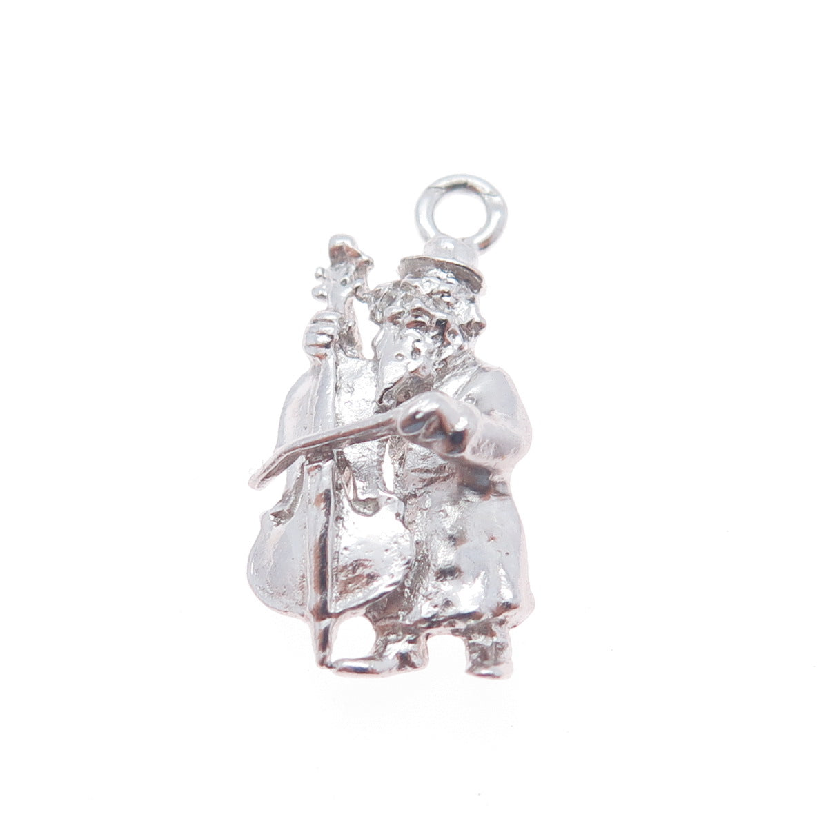 MORIAH 925 Sterling Silver Vintage Upright Bass Musician Mini Charm Pendant