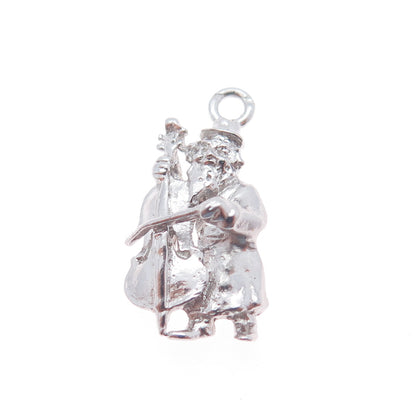 MORIAH 925 Sterling Silver Vintage Upright Bass Musician Mini Charm Pendant