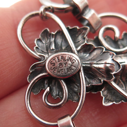 JEWELART Sterling 1/20 12K Gold Filled Antique Art Deco Floral Bracelet 7.25"
