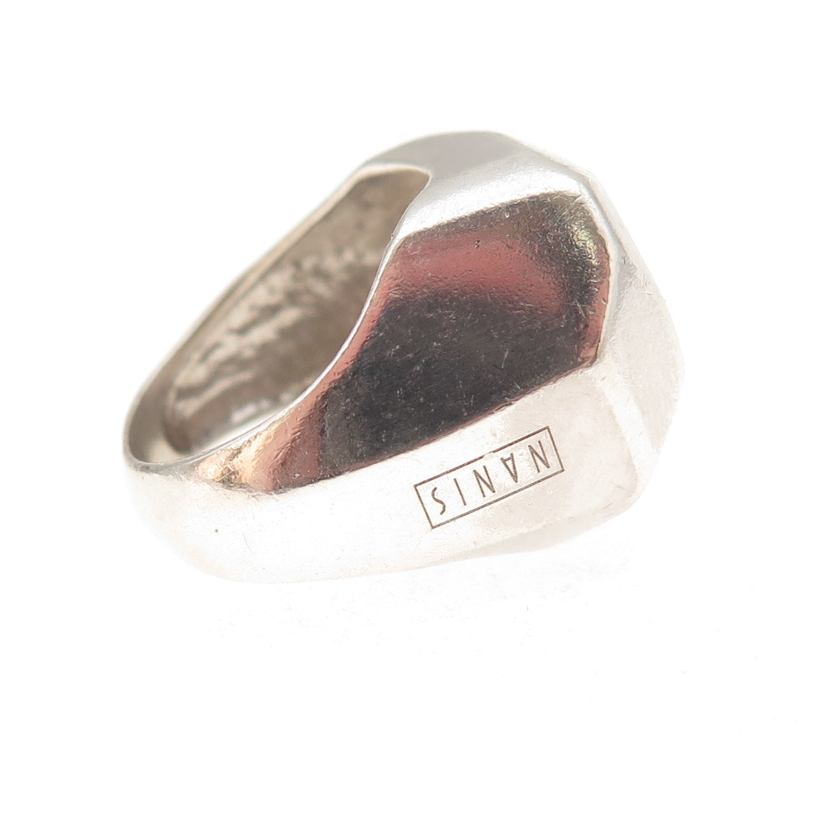 Nanis 925 Sterling Silver Vintage Modernist Dome Oxidized Ring Size 6