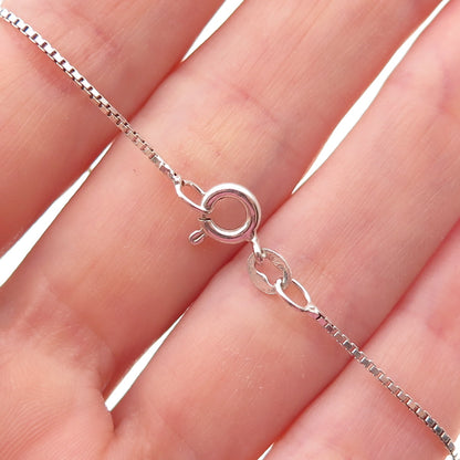 Noy Li 925 Sterling Silver Vintage Israel Blue C Z Bow Box Chain Necklace 18"