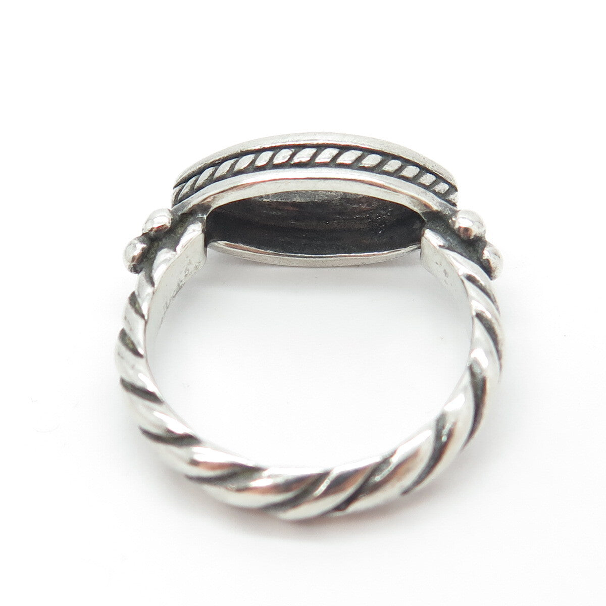 925 Sterling Silver Vintage Grape Vine Marquise-Shape Signet Ring Size 9.25