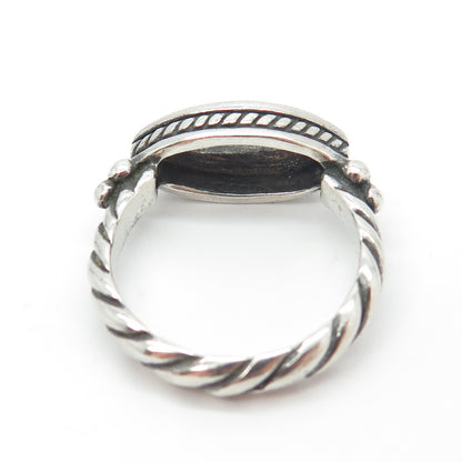 925 Sterling Silver Vintage Grape Vine Marquise-Shape Signet Ring Size 9.25