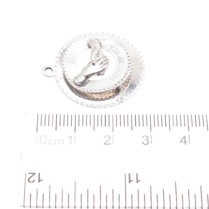 925 Sterling Silver Vintage M&M Friendship Charm Pendant