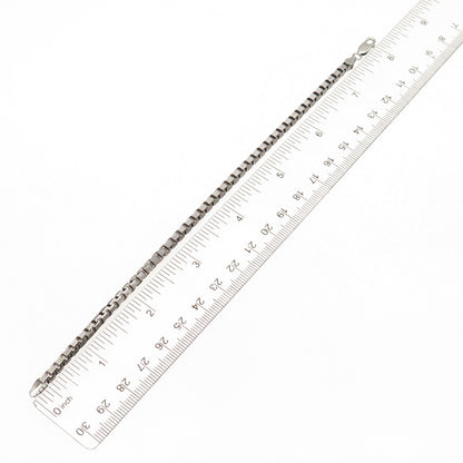 925 Sterling Silver Vintage Italy Venetian / Box Link Bracelet 7.75"